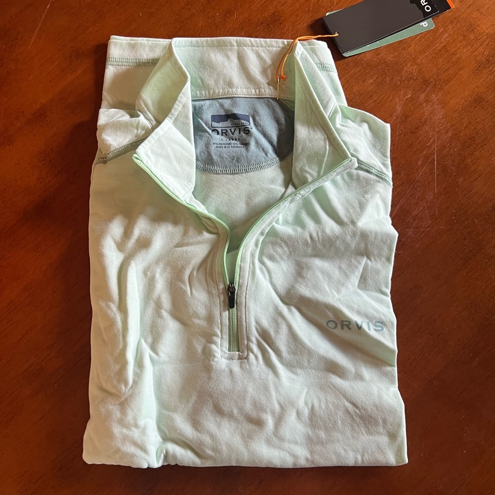 Orvis Mint Green Quarter-Zip Pullover
